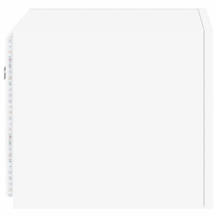 Meuble TV mural avec lumières LED blanc 30,5x35x30 cm – Image 8