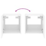 Meubles TV muraux avec lumières LED 2 pcs blanc 30,5x35x30 cm – Image 11