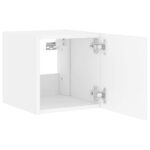 Meubles TV muraux avec lumières LED 2 pcs blanc 30,5x35x30 cm – Image 7