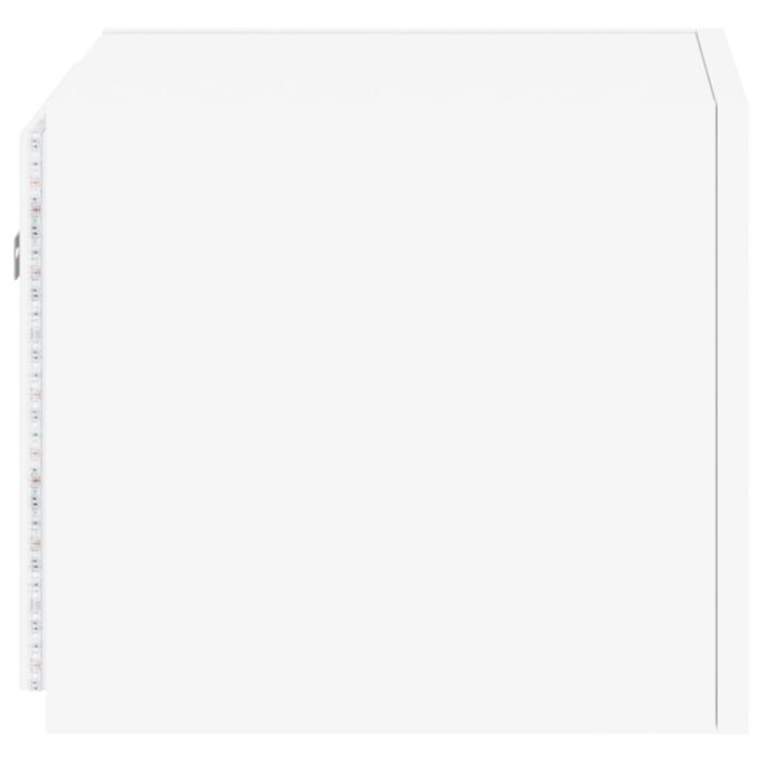 Meubles TV muraux avec lumières LED 2 pcs blanc 30,5x35x30 cm – Image 9