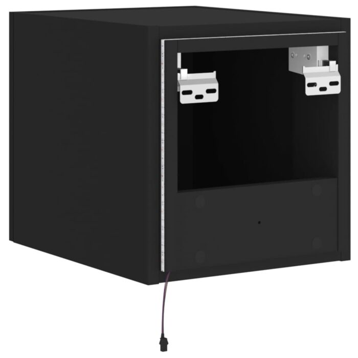 Meubles TV muraux avec lumières LED 2 pcs noir 30,5x35x30 cm – Image 10