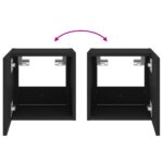Meubles TV muraux avec lumières LED 2 pcs noir 30,5x35x30 cm – Image 11