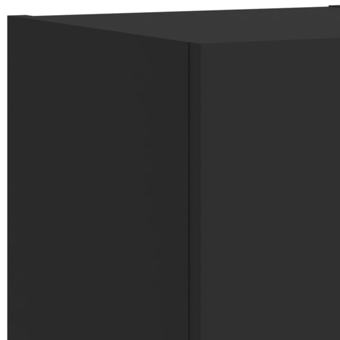 Meubles TV muraux avec lumières LED 2 pcs noir 30,5x35x30 cm – Image 12