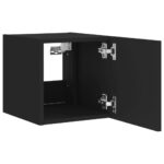 Meubles TV muraux avec lumières LED 2 pcs noir 30,5x35x30 cm – Image 7