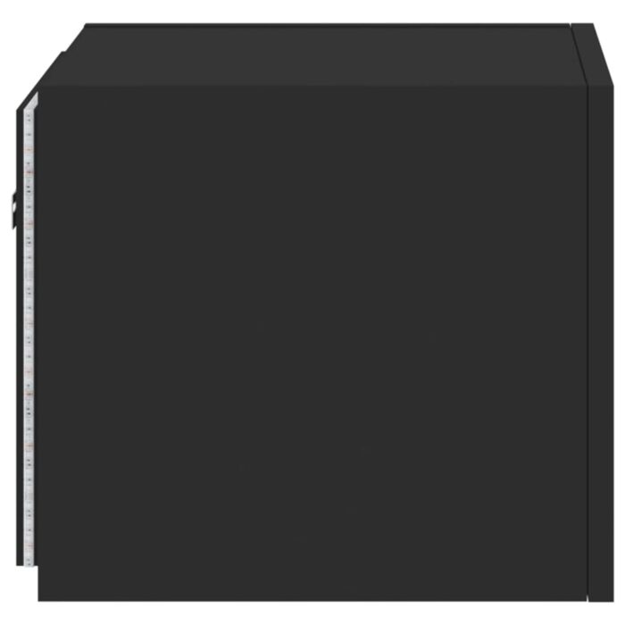 Meubles TV muraux avec lumières LED 2 pcs noir 30,5x35x30 cm – Image 9