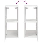Meuble TV mural avec lumières LED blanc 30,5x35x70 cm – Image 10