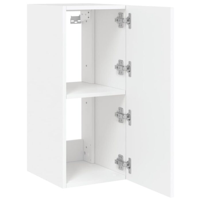Meuble TV mural avec lumières LED blanc 30,5x35x70 cm – Image 6