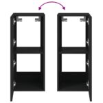 Meuble TV mural avec lumières LED noir 30,5x35x70 cm – Image 10