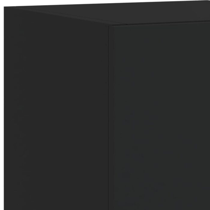Meuble TV mural avec lumières LED noir 30,5x35x70 cm – Image 11