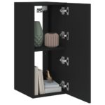 Meuble TV mural avec lumières LED noir 30,5x35x70 cm – Image 5