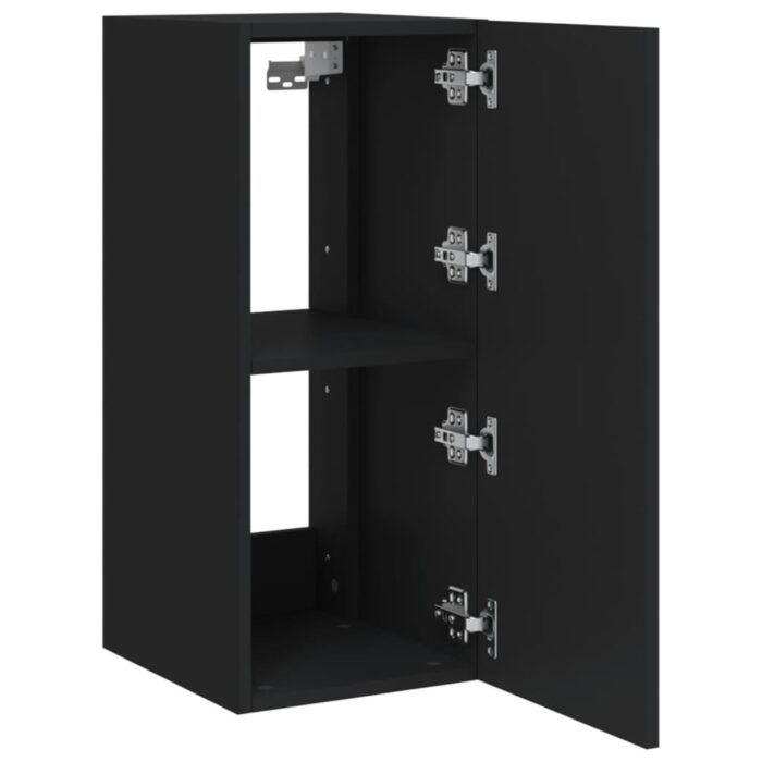 Meuble TV mural avec lumières LED noir 30,5x35x70 cm – Image 6