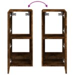 Meuble TV mural avec lumières LED chêne fumé 30,5x35x70 cm – Image 10