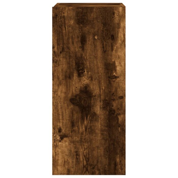 Meuble TV mural avec lumières LED chêne fumé 30,5x35x70 cm – Image 7