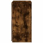 Meuble TV mural avec lumières LED chêne fumé 30,5x35x70 cm – Image 8