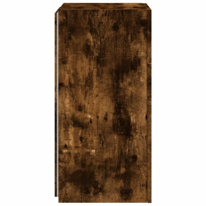 Meuble TV mural avec lumières LED chêne fumé 30,5x35x70 cm – Image 8