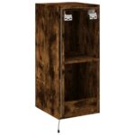 Meuble TV mural avec lumières LED chêne fumé 30,5x35x70 cm – Image 9