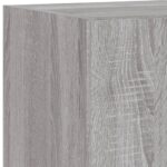 Meuble TV mural avec lumières LED sonoma gris 30,5x35x70 cm – Image 11