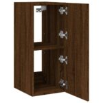 Meuble TV mural avec lumières LED chêne marron 30,5x35x70 cm – Image 6