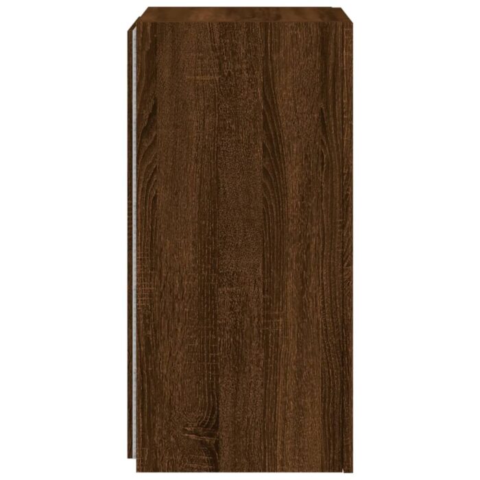 Meuble TV mural avec lumières LED chêne marron 30,5x35x70 cm – Image 8