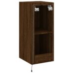 Meuble TV mural avec lumières LED chêne marron 30,5x35x70 cm – Image 9