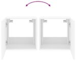 Meuble TV mural avec lumières LED blanc 40,5x35x40 cm – Image 10