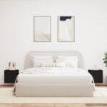 Meubles TV muraux avec lumières LED 2 pcs noir 40,5x35x40 cm – Image 2