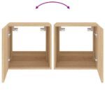 Meubles TV muraux lumières LED 2 pcs chêne sonoma 40,5x35x40 cm – Image 10