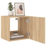 Meubles TV muraux lumières LED 2 pcs chêne sonoma 40,5x35x40 cm – Image 3