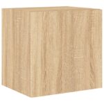 Meubles TV muraux lumières LED 2 pcs chêne sonoma 40,5x35x40 cm – Image 5