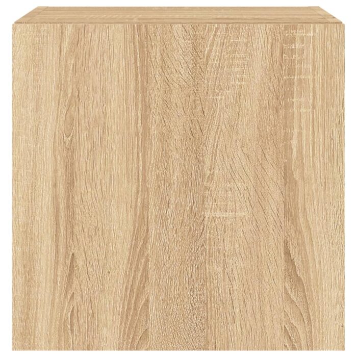 Meubles TV muraux lumières LED 2 pcs chêne sonoma 40,5x35x40 cm – Image 7
