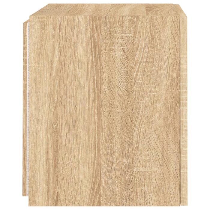Meubles TV muraux lumières LED 2 pcs chêne sonoma 40,5x35x40 cm – Image 8