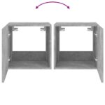 Meubles TV muraux et lumières LED 2pcs gris béton 40,5x35x40 cm – Image 11