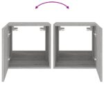 Meuble TV mural avec lumières LED sonoma gris 40,5x35x40 cm – Image 10