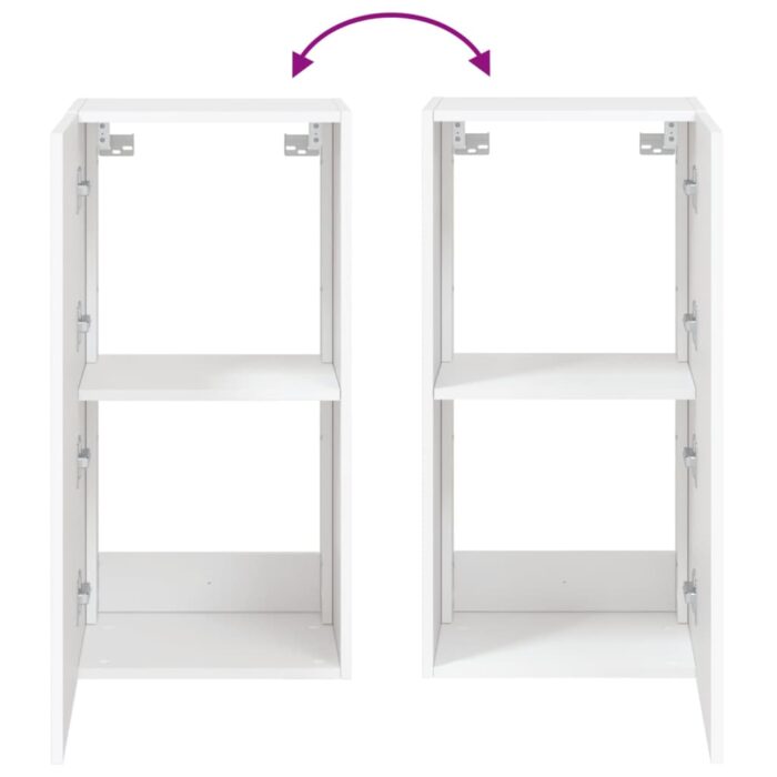 Meuble TV mural avec lumières LED blanc 40,5x35x80 cm – Image 10