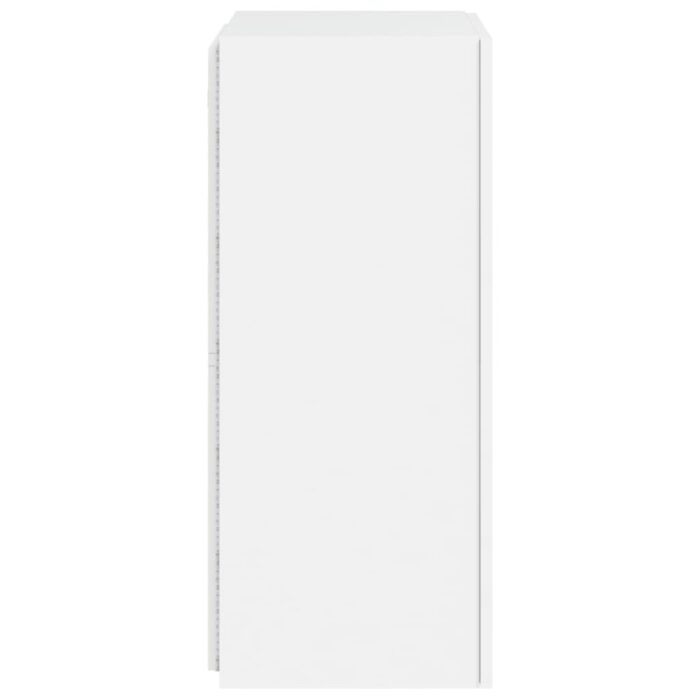 Meuble TV mural avec lumières LED blanc 40,5x35x80 cm – Image 8