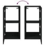 Meuble TV mural avec lumières LED noir 40,5x35x80 cm – Image 10