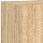 Meuble TV mural avec lumières LED chêne sonoma 60x35x31 cm – Image 10