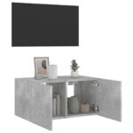 Meuble TV mural avec lumières LED gris béton 60x35x31 cm – Image 4