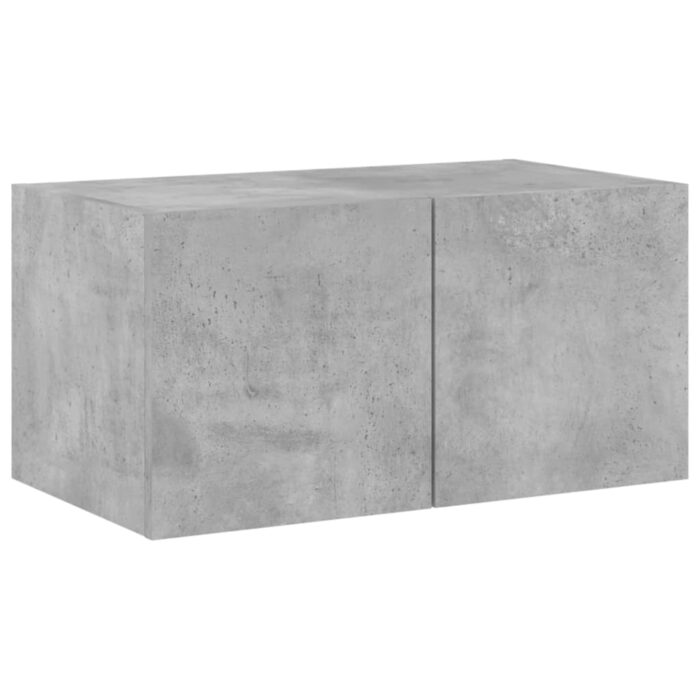 Meuble TV mural avec lumières LED gris béton 60x35x31 cm – Image 5