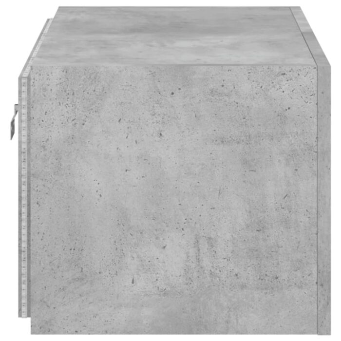 Meuble TV mural avec lumières LED gris béton 60x35x31 cm – Image 8