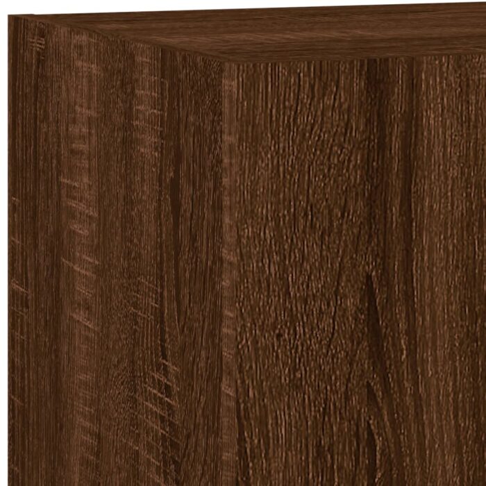 Meuble TV mural avec lumières LED chêne marron 60x35x31 cm – Image 10