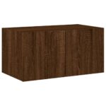 Meuble TV mural avec lumières LED chêne marron 60x35x31 cm – Image 5