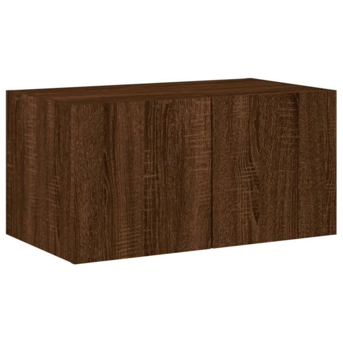 Meuble TV mural avec lumières LED chêne marron 60x35x31 cm – Image 5