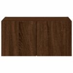 Meuble TV mural avec lumières LED chêne marron 60x35x31 cm – Image 7