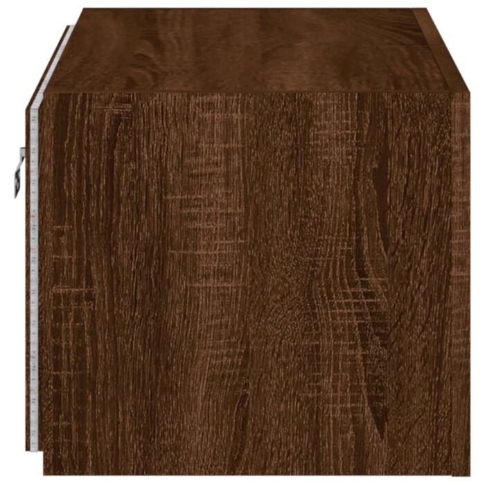 Meuble TV mural avec lumières LED chêne marron 60x35x31 cm – Image 8
