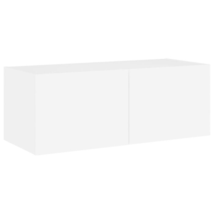 Meuble TV mural avec lumières LED blanc 80x35x31 cm – Image 5