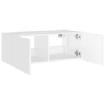 Meuble TV mural avec lumières LED blanc 80x35x31 cm – Image 6