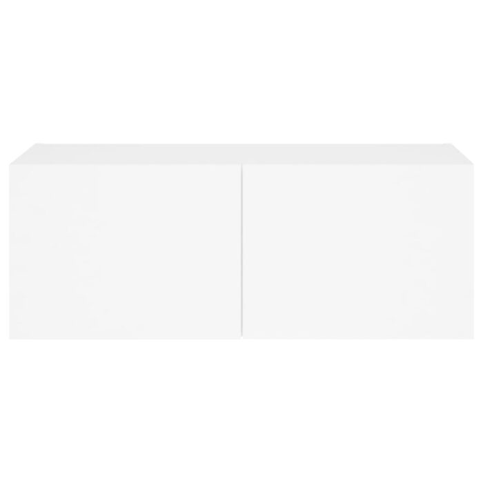 Meuble TV mural avec lumières LED blanc 80x35x31 cm – Image 7