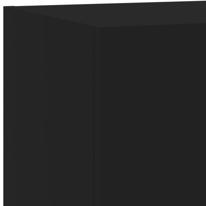 Meubles TV muraux avec lumières LED 2 pcs noir 80x35x31 cm – Image 10