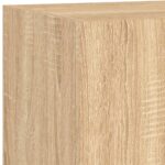 Meubles TV muraux lumières LED 2 pcs chêne sonoma 80x35x31 cm – Image 10